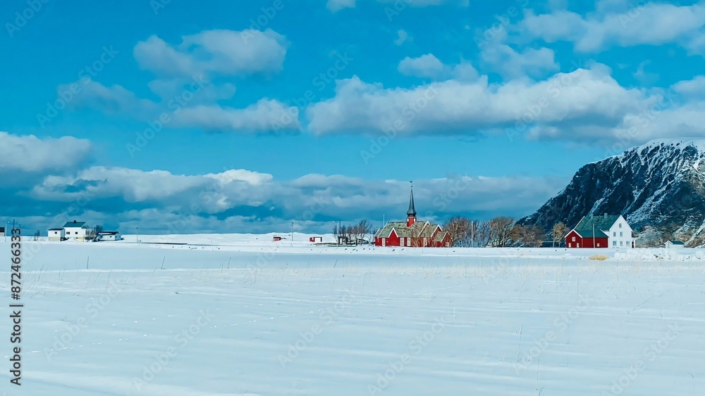 Winter Village Landscape Winter Village Landscape