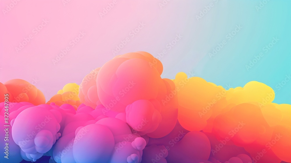 Abstract Colorful Bubbles in a Pastel Sky Abstract Colorful Bubbles in a Pastel Sky