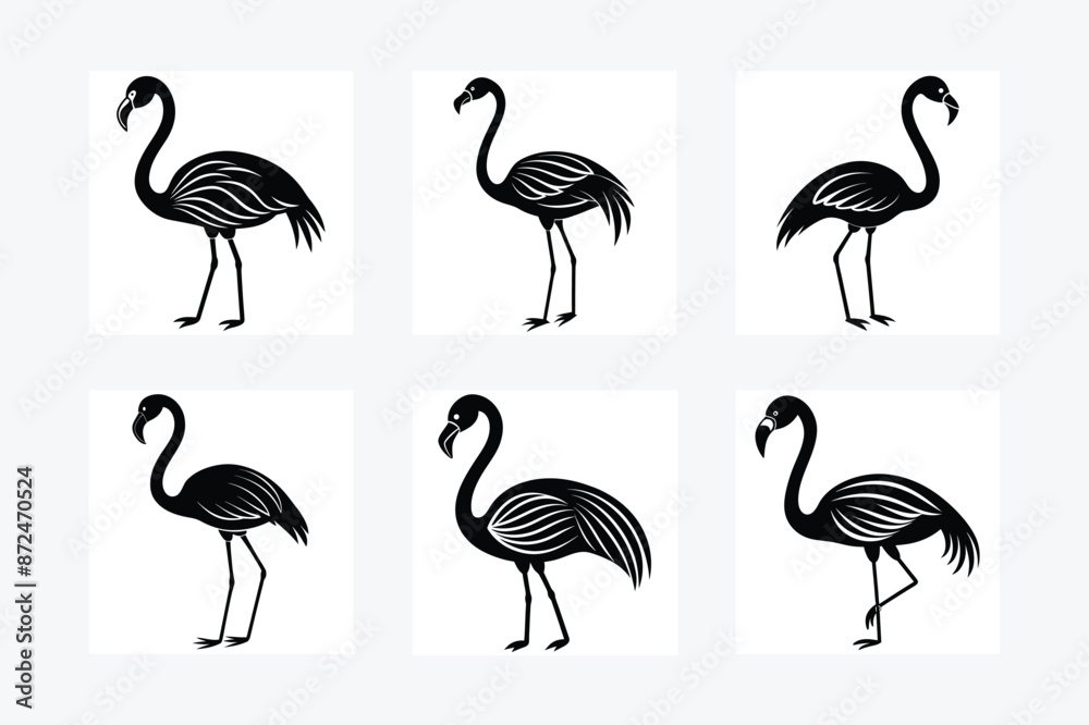 Obraz premium Flamingo Silhouette vector illustration
