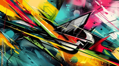 Abstract Geometric Graffiti Art
