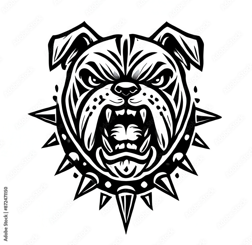 Fototapeta premium TRIBAL TATOO トライバル タトゥ 刺青 蝶 和柄 ブルドッグ Bull Dog