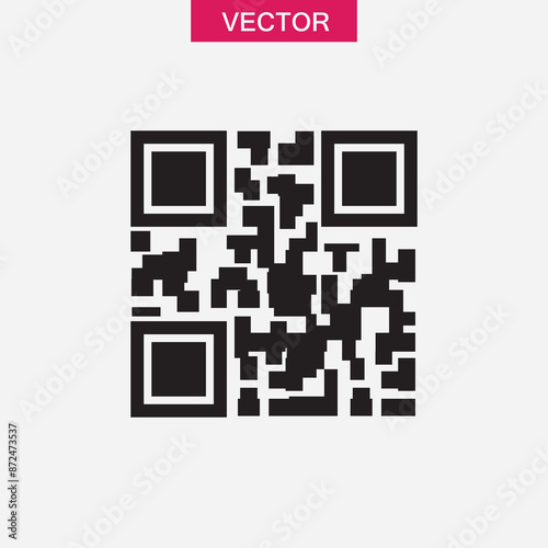 QR code flat icon. simple black trendy style illustration for web and app on white background..eps