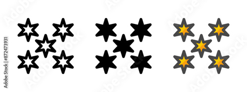 Multipurpose stars vector icon in outline, glyph, filled outline style. Three icon style variants in one pack.