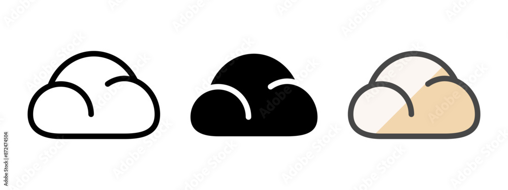 Multipurpose dough vector icon in outline, glyph, filled outline style. Three icon style variants in one pack. Multipurpose dough vector icon in outline, glyph, filled outline style. Three icon style variants in one pack.