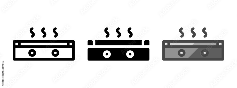 Multipurpose griddle vector icon in outline, glyph, filled outline style. Three icon style variants in one pack. Multipurpose griddle vector icon in outline, glyph, filled outline style. Three icon style variants in one pack.