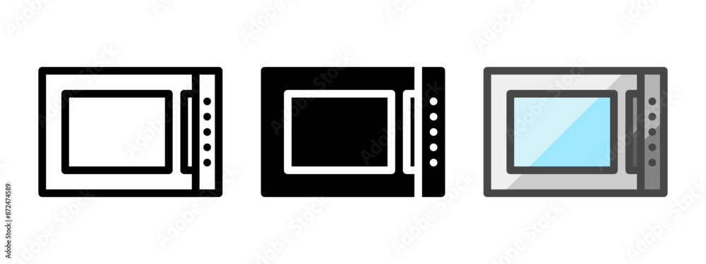 Multipurpose microwave vector icon in outline, glyph, filled outline style. Three icon style variants in one pack. Multipurpose microwave vector icon in outline, glyph, filled outline style. Three icon style variants in one pack.