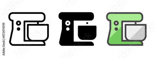 Multipurpose mixer vector icon in outline, glyph, filled outline style. Three icon style variants in one pack.