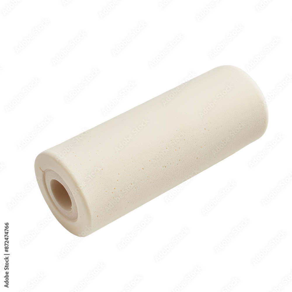 Minimalistic Photo of a Beige Paint Roller Replacement Head on a White Background Minimalistic Photo of a Beige Paint Roller Replacement Head on a White Background