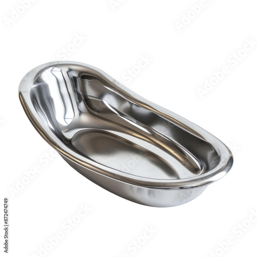 Shiny Stainless Steel Emesis Basin in Contemporary Medical Equipment Setting photo