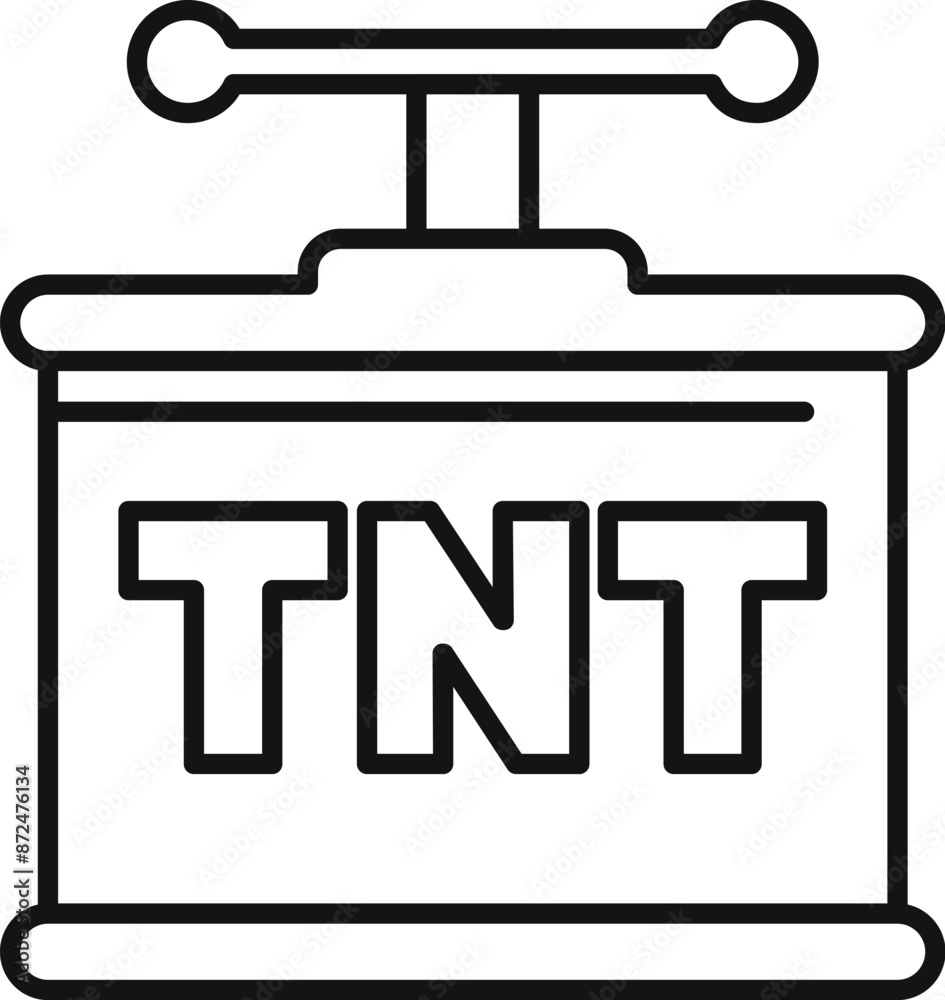 Black and white box with the letters TNT on it Black and white box with the letters TNT on it