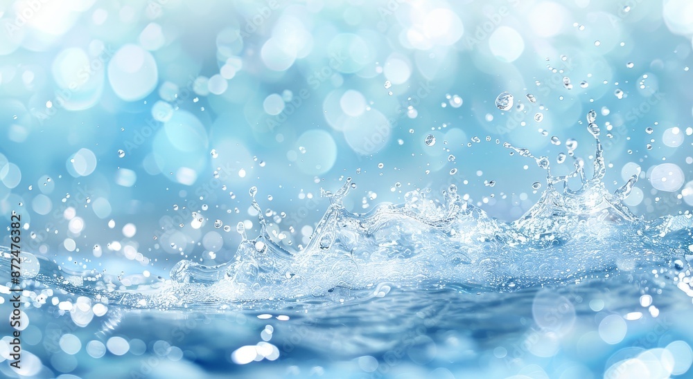 Detailed close-up of splashes in water waves, capturing the dynamic and refreshing movement of the water. Detailed close-up of splashes in water waves, capturing the dynamic and refreshing movement of the water.
