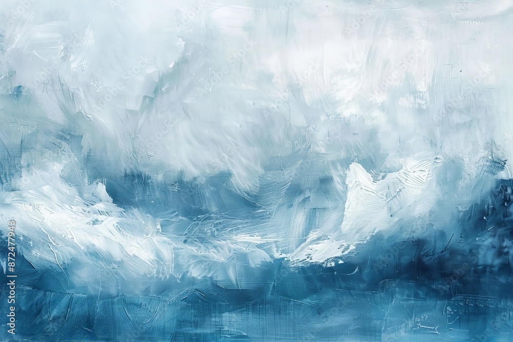 Obraz premium Abstract Blue and White Paint Texture.