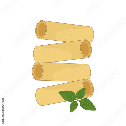 Vector illustration logo Clip art Simple cartoon Cannelloni pasta tubes