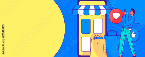 Virtual characters social communication concept business flat vector hand drawn illustration
