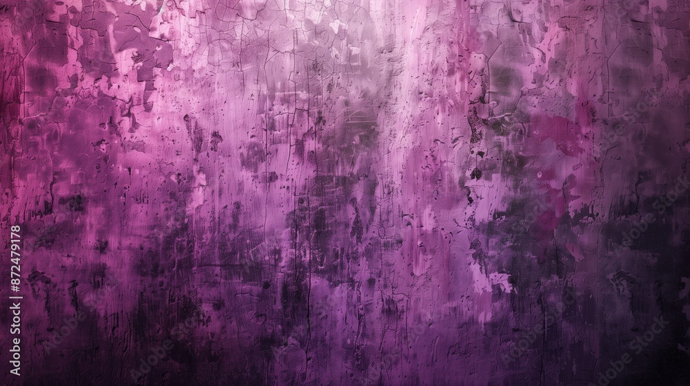 Antique Purple Painted Blank Wall, Textured Color Background Design, Weathered Distressed Vintage Backdrop, Peeling Paint Closeup, Abstract Digital Grungy Texture
