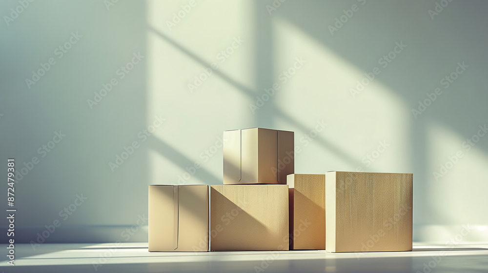 piles of cardboard packaging for goods in a storage warehouse piles of cardboard packaging for goods in a storage warehouse