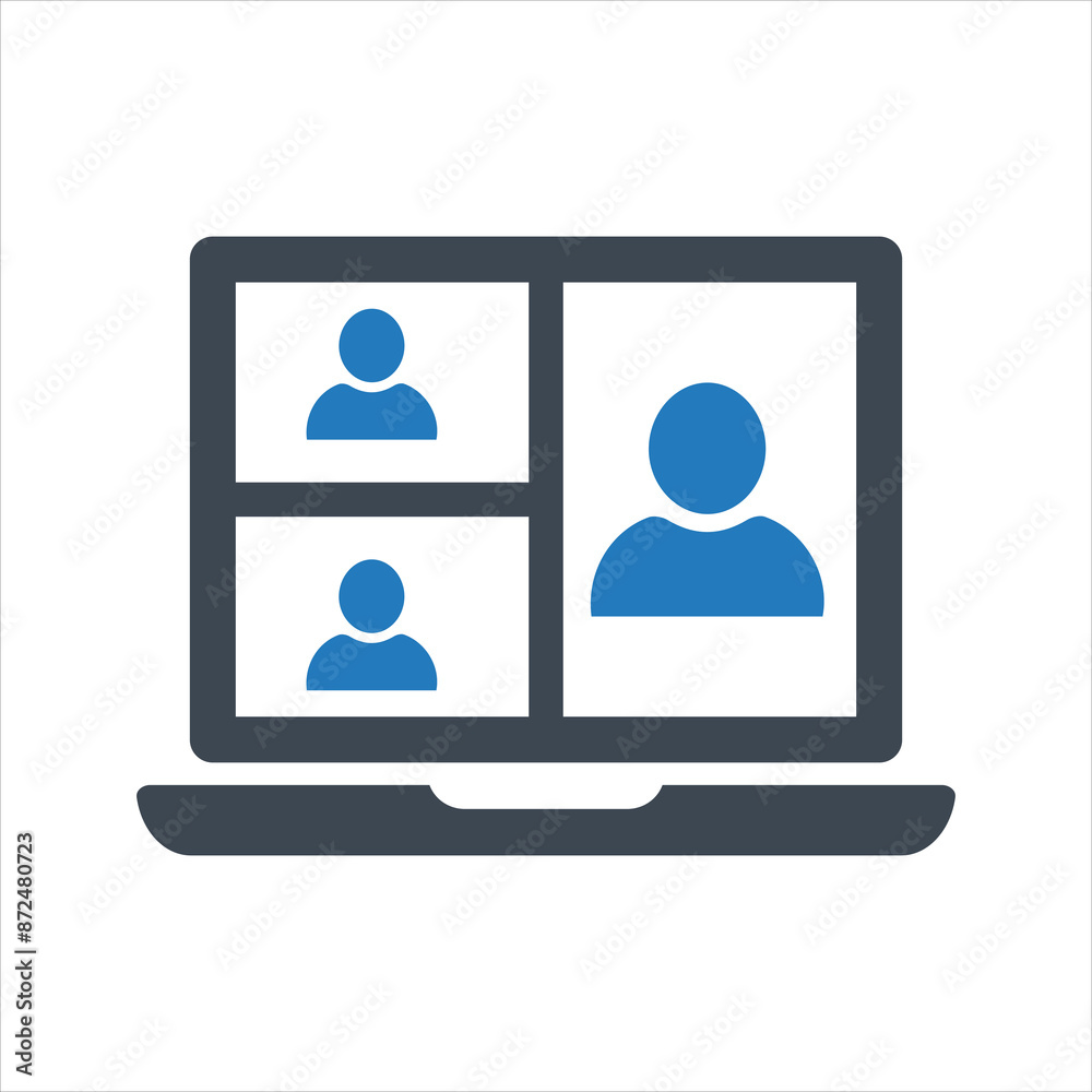Video call icon. Conference call. Online meeting icon. Vector and glyph Video call icon. Conference call. Online meeting icon. Vector and glyph