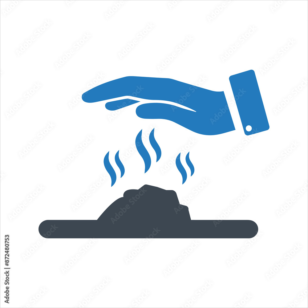Hot surface icon. Warning. Do not touch icon. Vector and glyph Hot surface icon. Warning. Do not touch icon. Vector and glyph