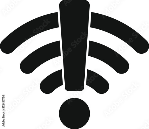 Wifi symbol is showing warning sign indicating unstable internet connection