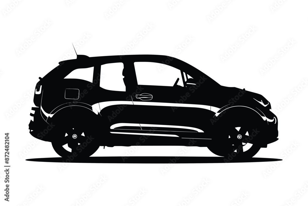 Obraz premium Hybrid Vehicle Car Silhouette Vector