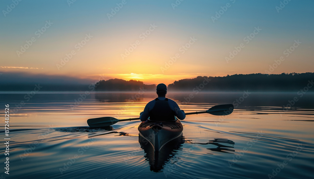 silhouette of a person in a kayak silhouette of a person in a kayak
