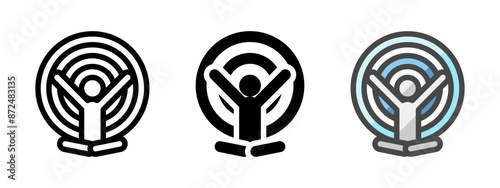 Multipurpose paranormal vector icon in outline, glyph, filled outline style. Three icon style variants in one pack.