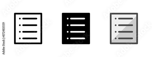 Multipurpose paper vector icon in outline, glyph, filled outline style. Three icon style variants in one pack.