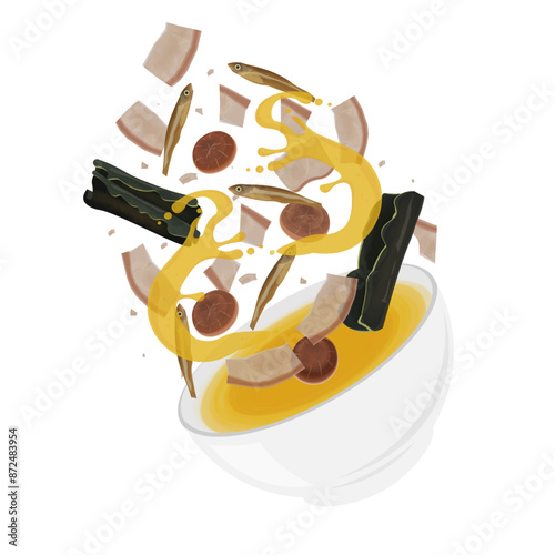Vector illustration logo Clip art levitation dashi soup stock