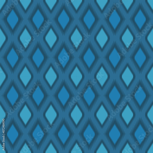 Beautiful pattern, folk embroidery, bohemian style, abstract print, seamless fabric design for fabric, rug, shirt, bag. Ethnic ikat pattern
