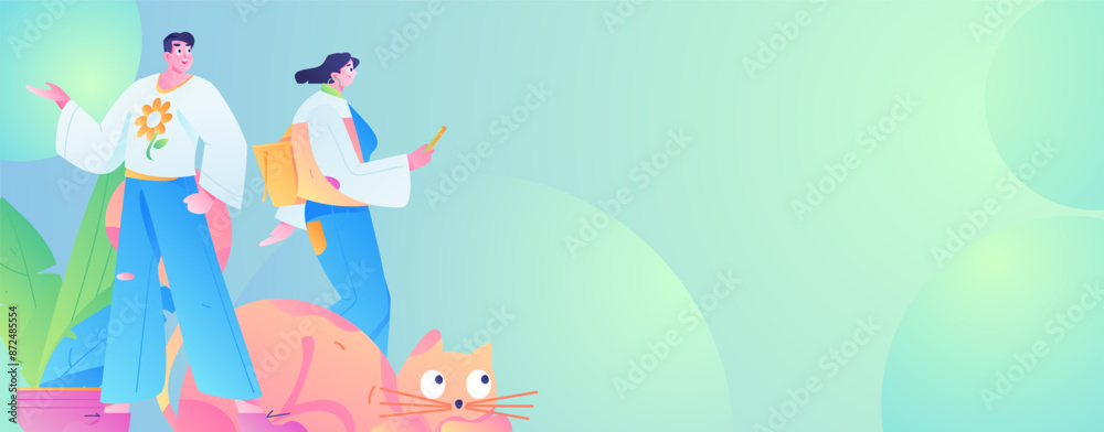 Virtual characters social communication concept business flat vector hand drawn illustration
Virtual characters social communication concept business flat vector hand drawn illustration
