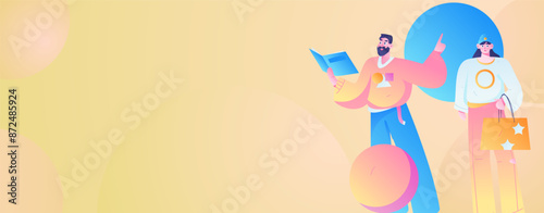 Virtual characters social communication concept business flat vector hand drawn illustration
