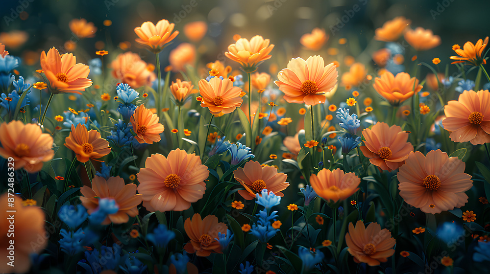 beautiful fields with colorful flowers scenery beautiful fields with colorful flowers scenery