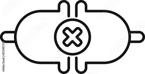 Electronic capacitor component is showing an error with a cross symbol