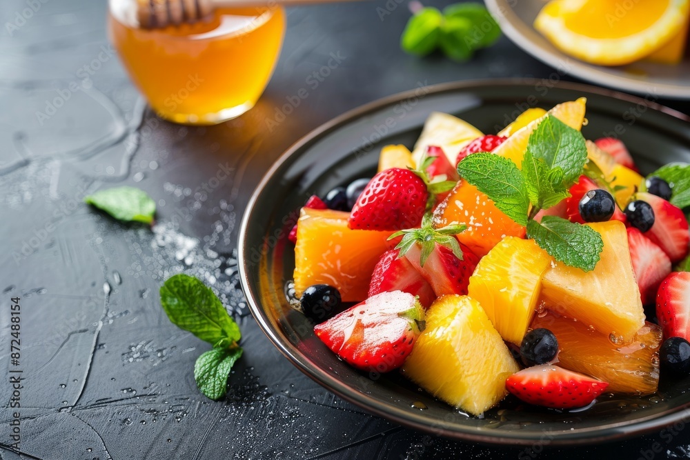 Fruit Salad with Mint and Honey Drizzle Fruit Salad with Mint and Honey Drizzle