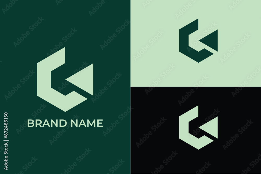 letter C arrow media player iconic business logo, letter C camera production company logo