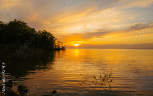 sunset over lake
