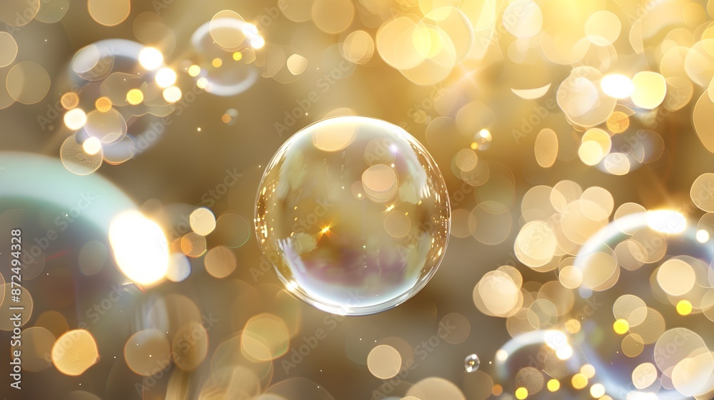 Ethereal Soap Bubble Orbs Floatingunder Shimmering Illuminated Ambient Bokeh Ethereal Soap Bubble Orbs Floatingunder Shimmering Illuminated Ambient Bokeh
