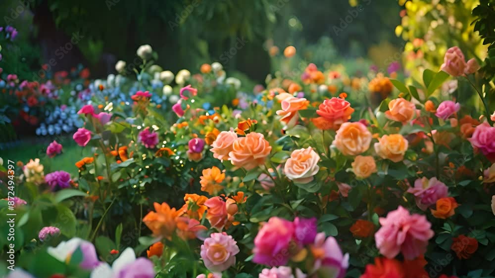 Vibrant Flower Garden in Full Bloom with Ai generated.
Vibrant Flower Garden in Full Bloom with Ai generated.
