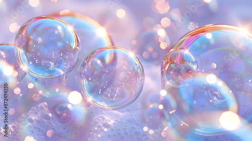 Wallpaper Mural Ethereal Soap Bubble Abstractions with Prismatic Illumination and Shimmering Reflections Torontodigital.ca