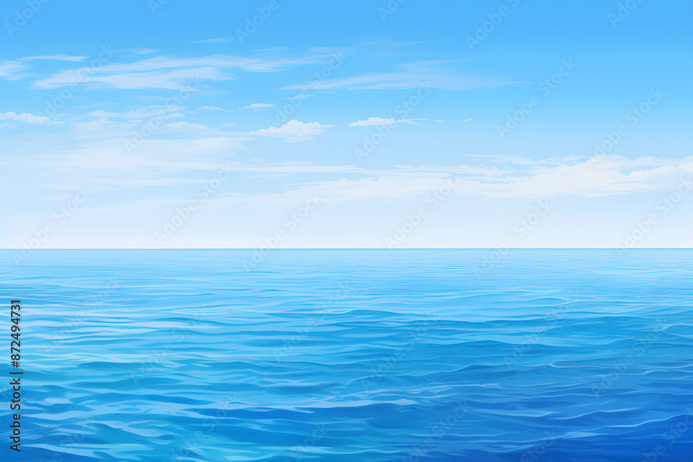 Mesmerizing Blue Ocean Expanse: A Symbiosis of Sky, Water, and Light Mesmerizing Blue Ocean Expanse: A Symbiosis of Sky, Water, and Light