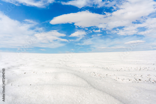 White Sands Desert Landscape Under Blue Sky