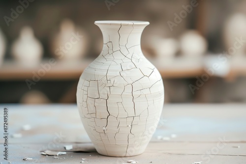 Image of a broken vase being seamlessly repaired, fixes, restoration process