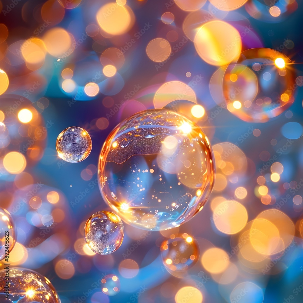 Soap Bubbles Abstract with Colorful Glowing Lights and Bokeh Effect for Ethereal and Surreal Soap Bubbles Abstract with Colorful Glowing Lights and Bokeh Effect for Ethereal and Surreal
