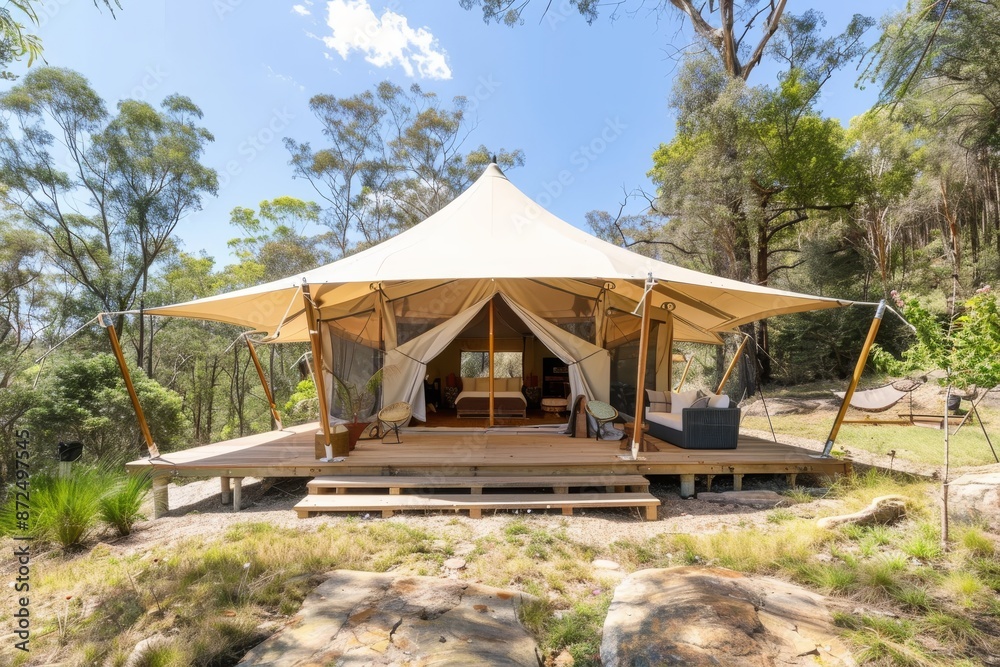 Luxury Glamping Tent in a Forest Setting Luxury Glamping Tent in a Forest Setting