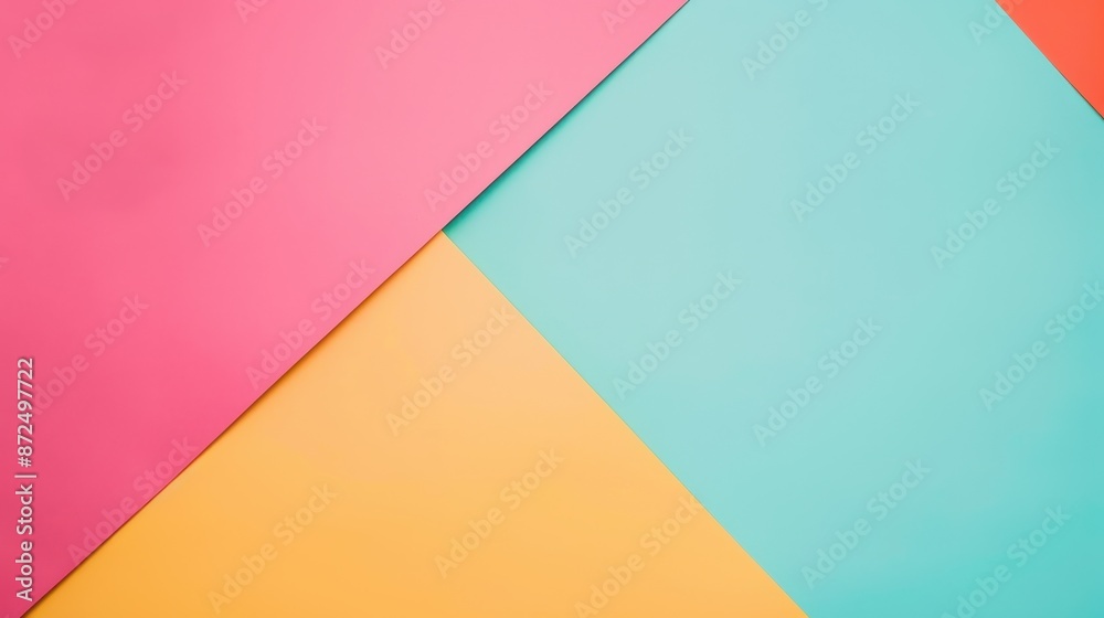 Abstract Geometric Background with Pink, Yellow, Blue and Orange Colors