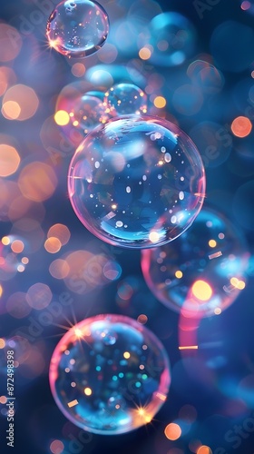 Mesmerizing Soap Bubbles Floating in Ethereal Illumination