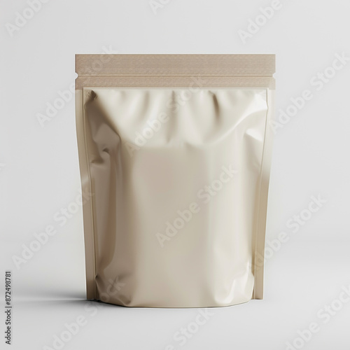 A Modern realistic blank plastic packag design for the product with background