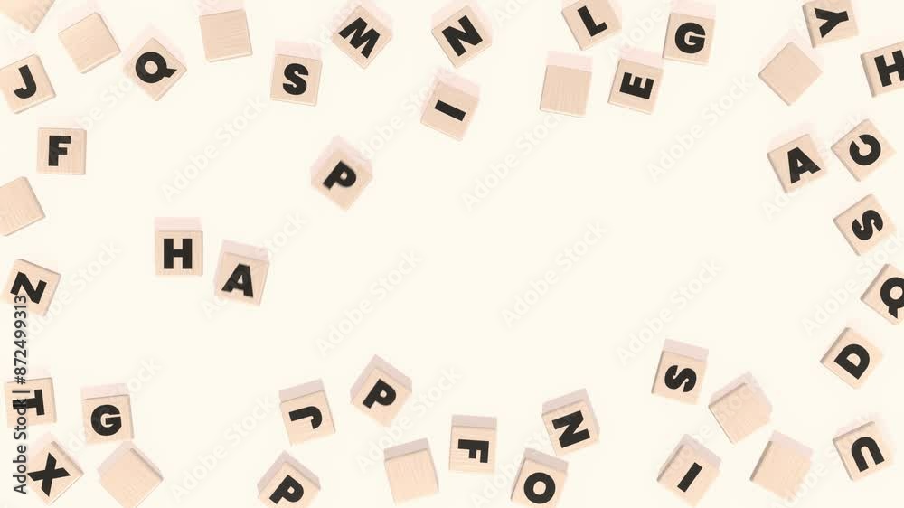 Top View Of Happiness Lettering Made Of Wooden Cubes. Happiness Animation Concepts. Tittle Animation Video. Happiness Background Animation. Suitable For Content And Explainer Video. Top View Of Happiness Lettering Made Of Wooden Cubes. Happiness Animation Concepts. Tittle Animation Video. Happiness Background Animation. Suitable For Content And Explainer Video.