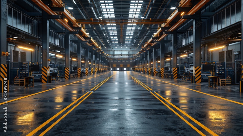 Industrial Warehouse with Neon Lighting Industrial Warehouse with Neon Lighting