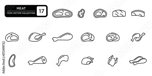 Meat icon collection,vector icon templates editable and resizable.